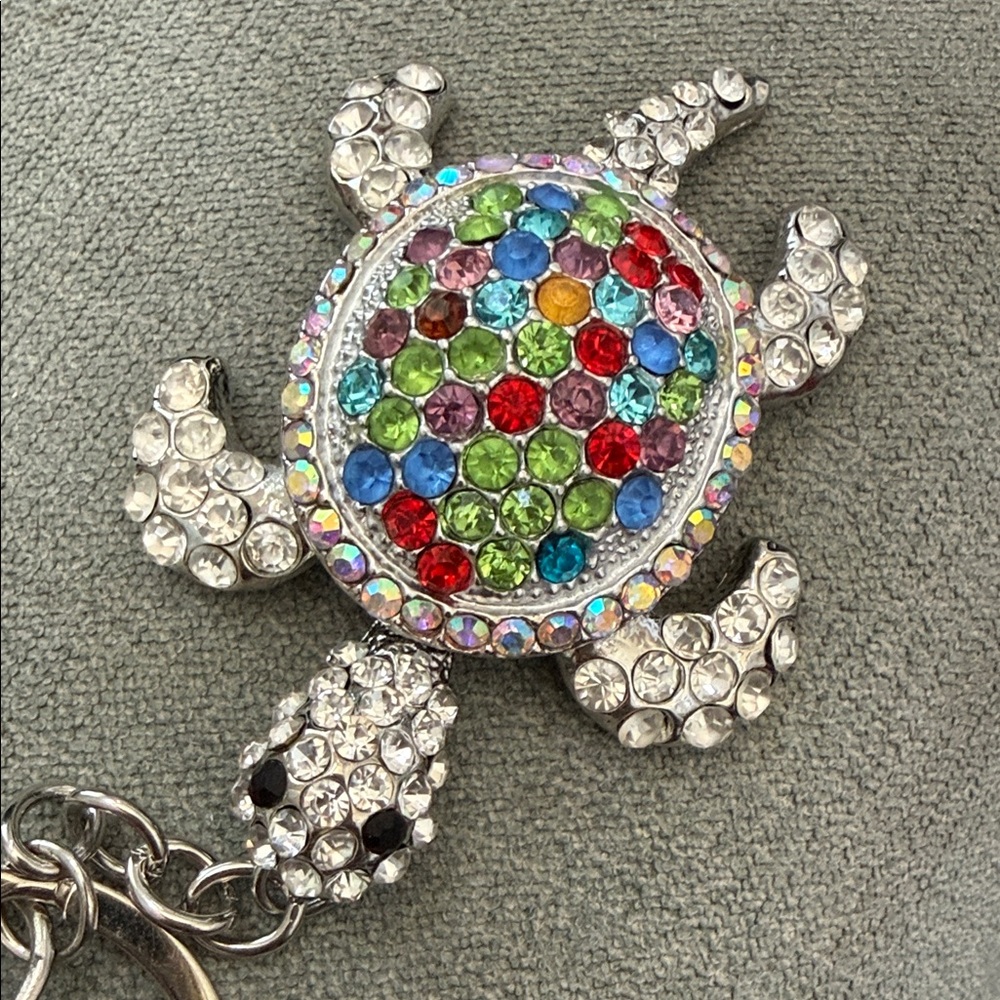 Colorful Turtle Keychain with Rhinestones - Picture 16 of 16